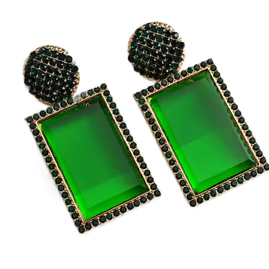 Tracey- the Faux Glass Pane Dangle Earrings 3 Colors