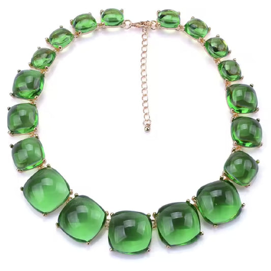 Connie- the Colored Cabachon Bib Necklace 5 Colors