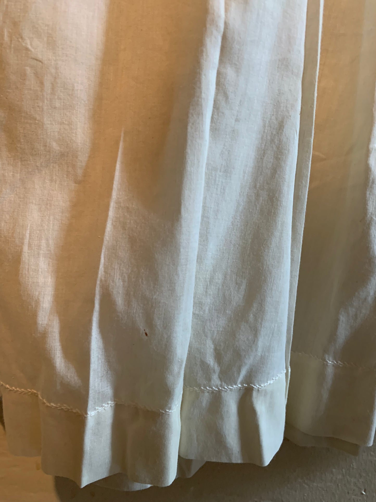 Pin Tuck Pleated Lace Trimmed Cotton Christening Gown circa 1910s