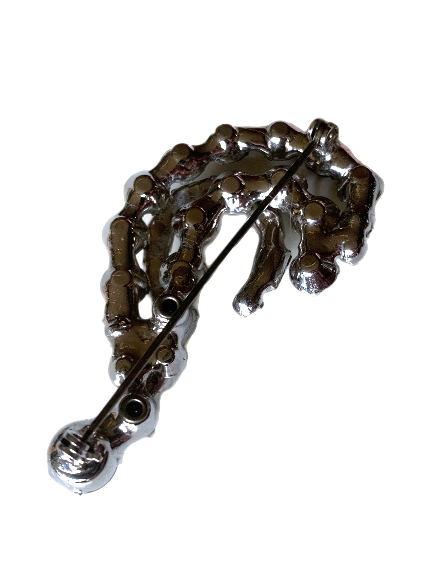 Question Mark Silver Pot Metal Brooch circa 1940s