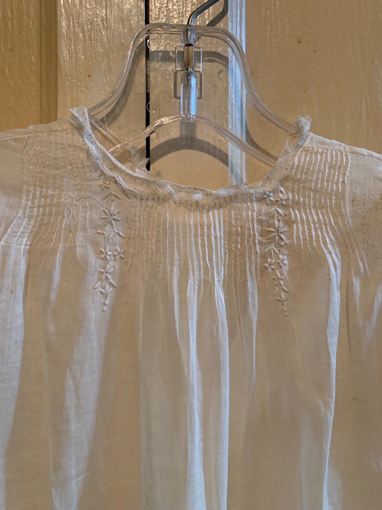Embroidered Cotton Christening Gown circa 1910s