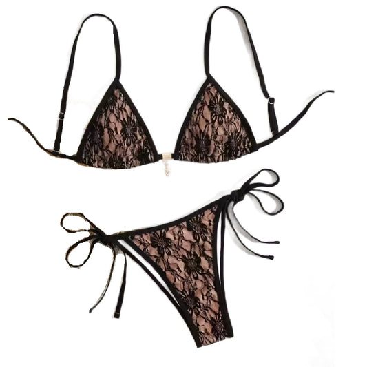 Desiree- the Black Lace String Bikini