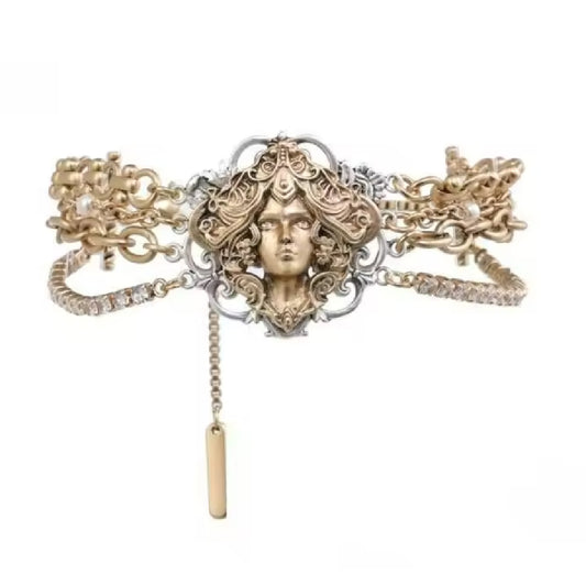 Medusa- the Medusa Face Chain Draped Bracelet