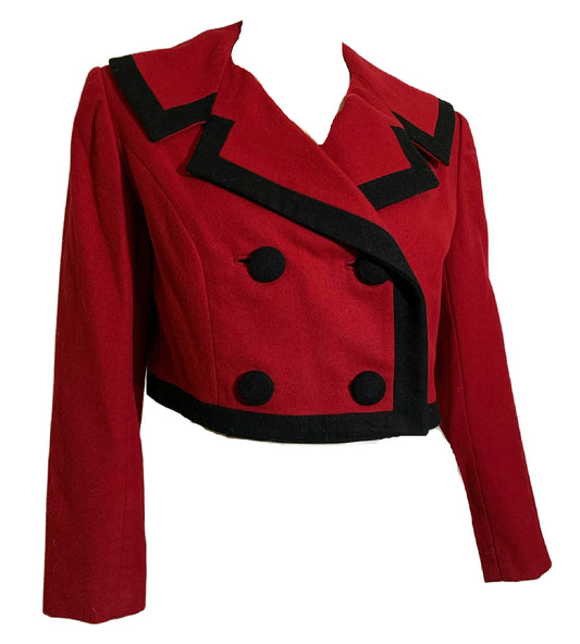 Tin Soldier Red and Black Cropped Wool Jacket circa 1960s