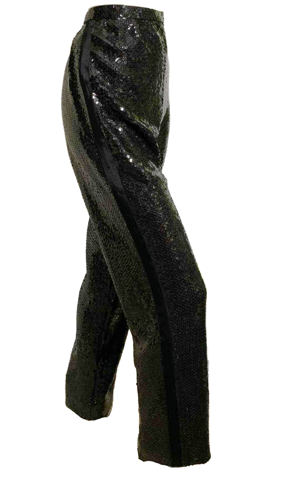 Tuxedo Style Black Sequined Pants circa 1990s/2000s