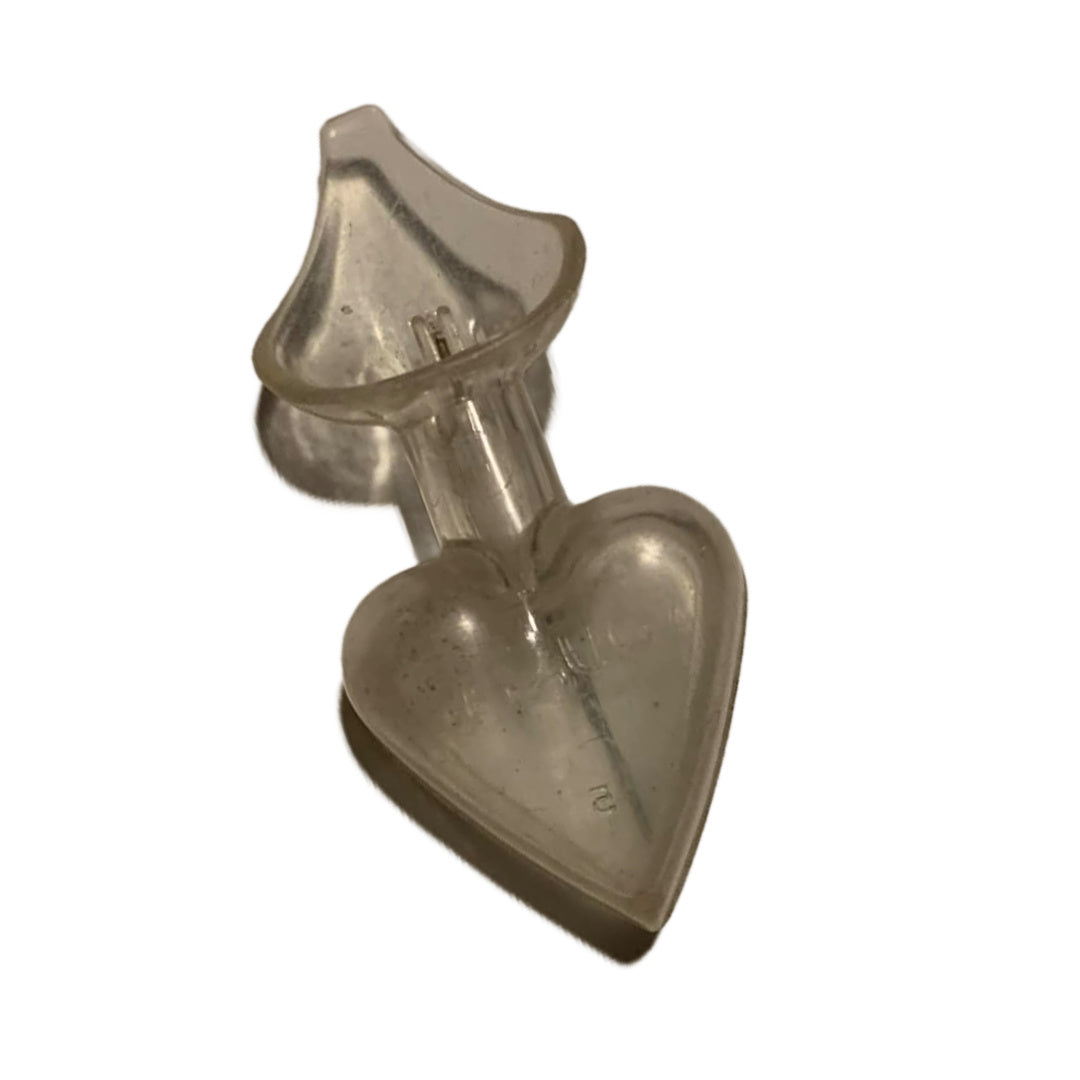 Clear Celluloid Heart Shaped Bouttoniere Vase Pin circa 1930s