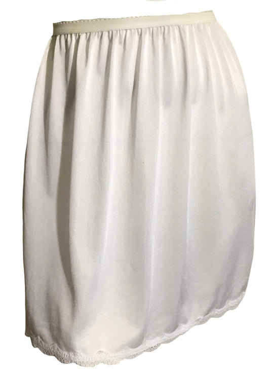 Soft White Nylon Mini Length Half Slip circa 1960s
