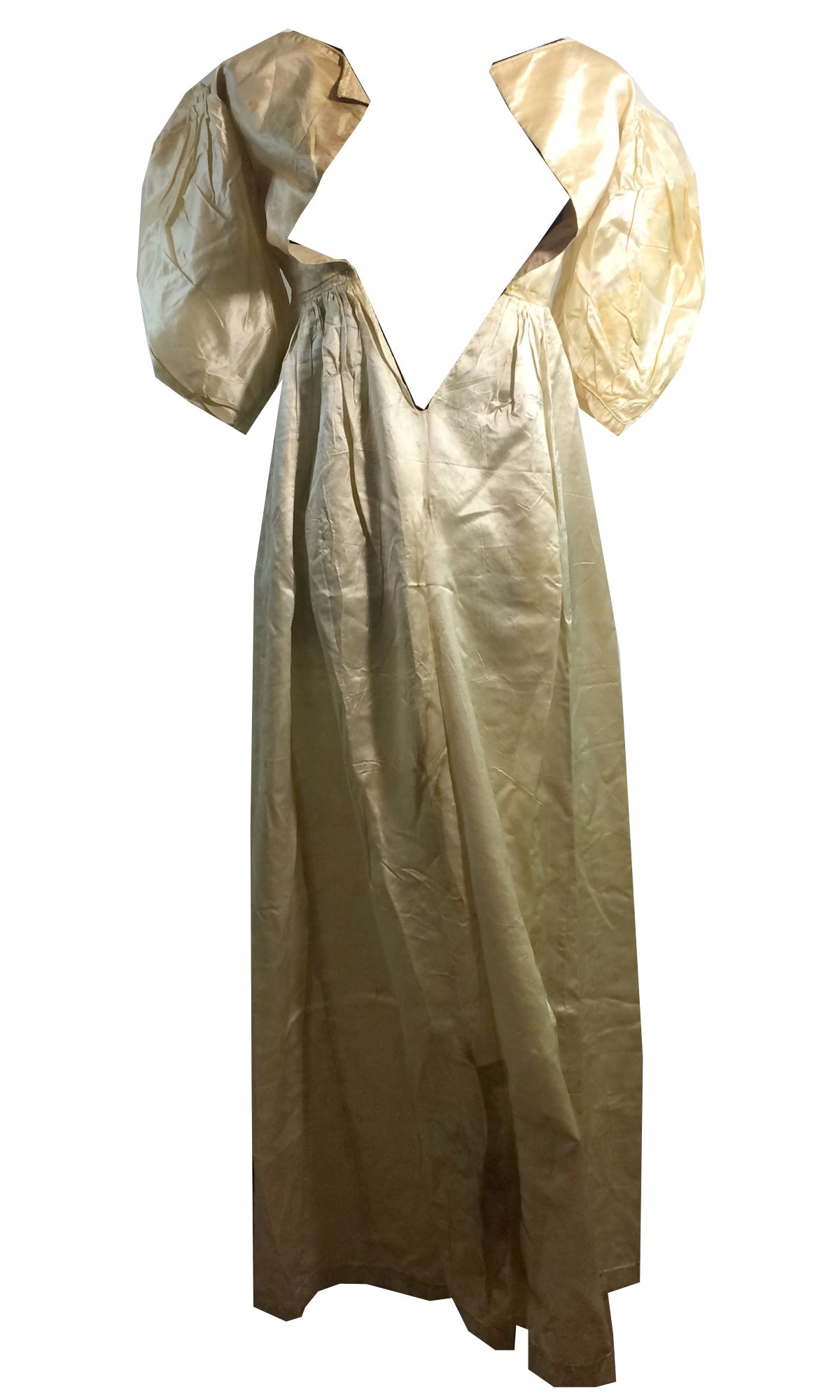 Candlelight Silk Regency Style Wedding Dress, Bodice and Corded Corset circa 1828