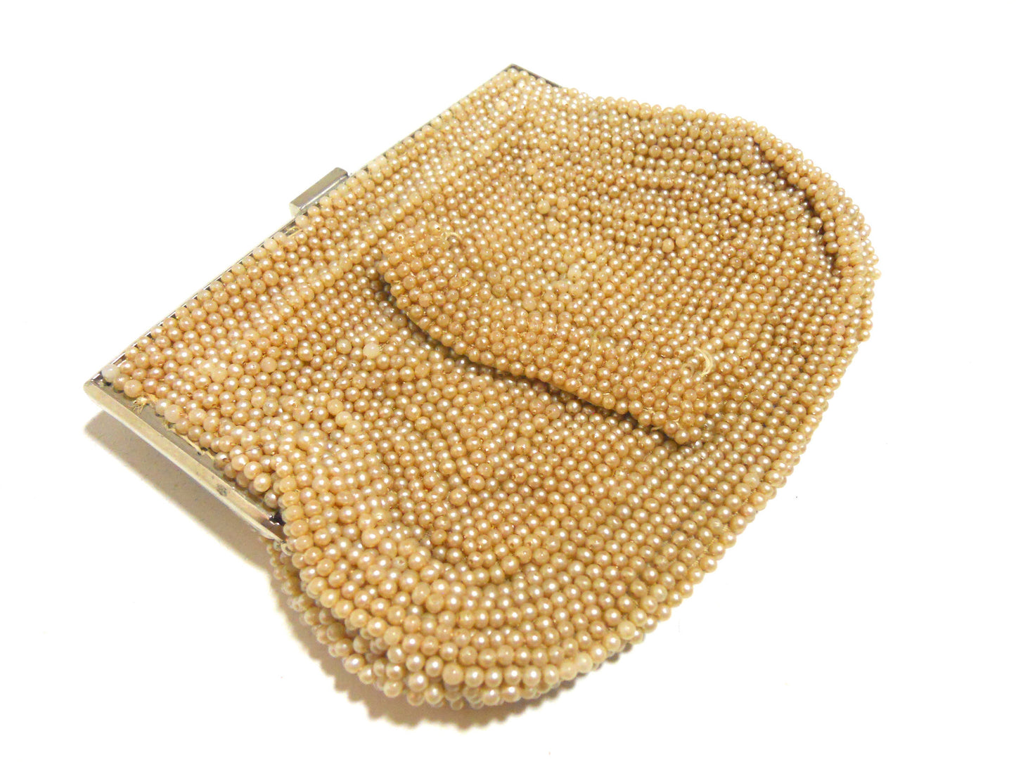 Glam Little Faux Pearl & Rhinestone Clutch Handbag circa 1930s