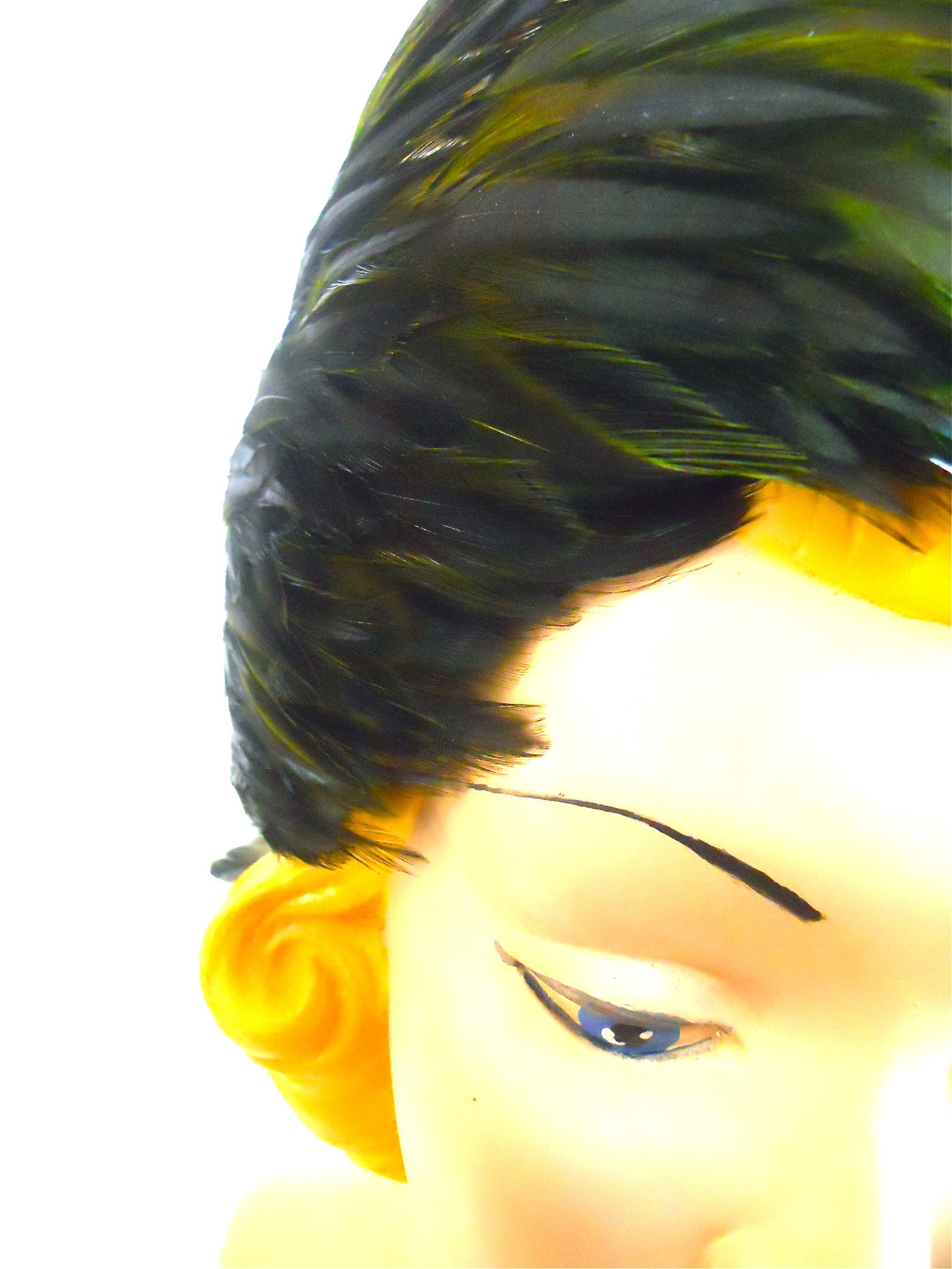 Emerald Green Feathered turban Style 1960s Hat