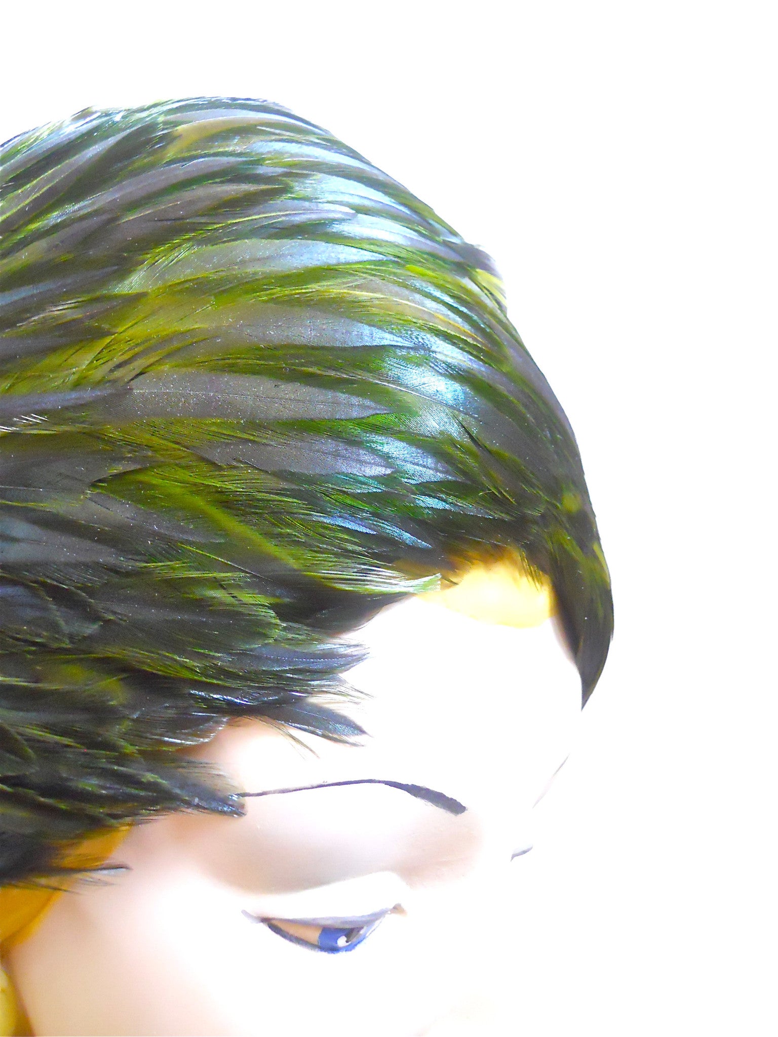 Emerald Green Feathered turban Style 1960s Hat