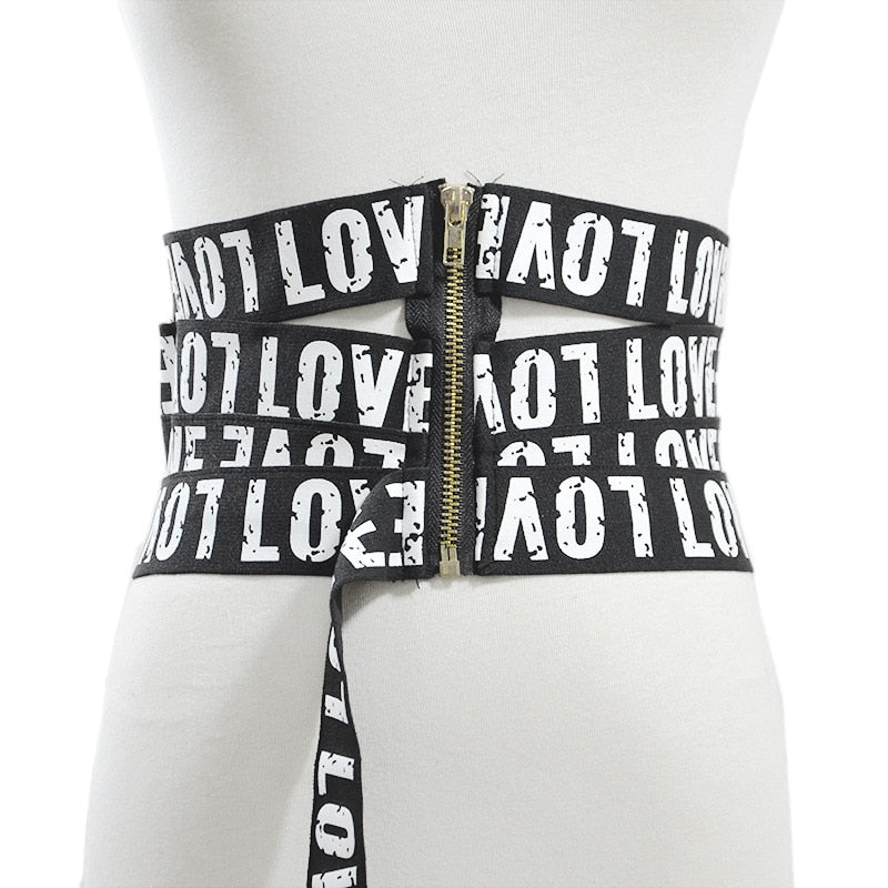 Tied- the LOVE Ribbon Style Zip Front Waist Sash Belt