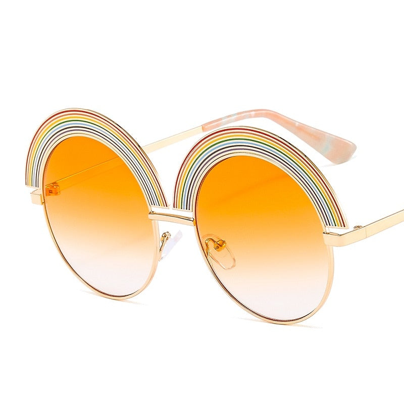 Bowed- the Rainbow Topped 1970s Style Sunglasses