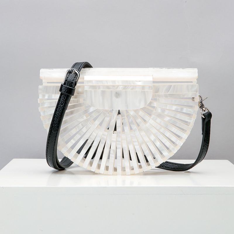 Rita- the Fan Shaped Marbled Acrylic 1940s Style Handbag 4 Colors