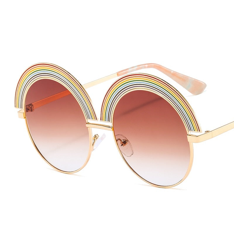 Bowed- the Rainbow Topped 1970s Style Sunglasses