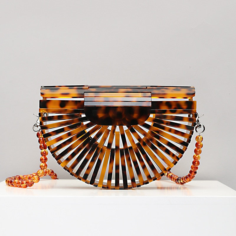 Rita- the Fan Shaped Marbled Acrylic 1940s Style Handbag 4 Colors