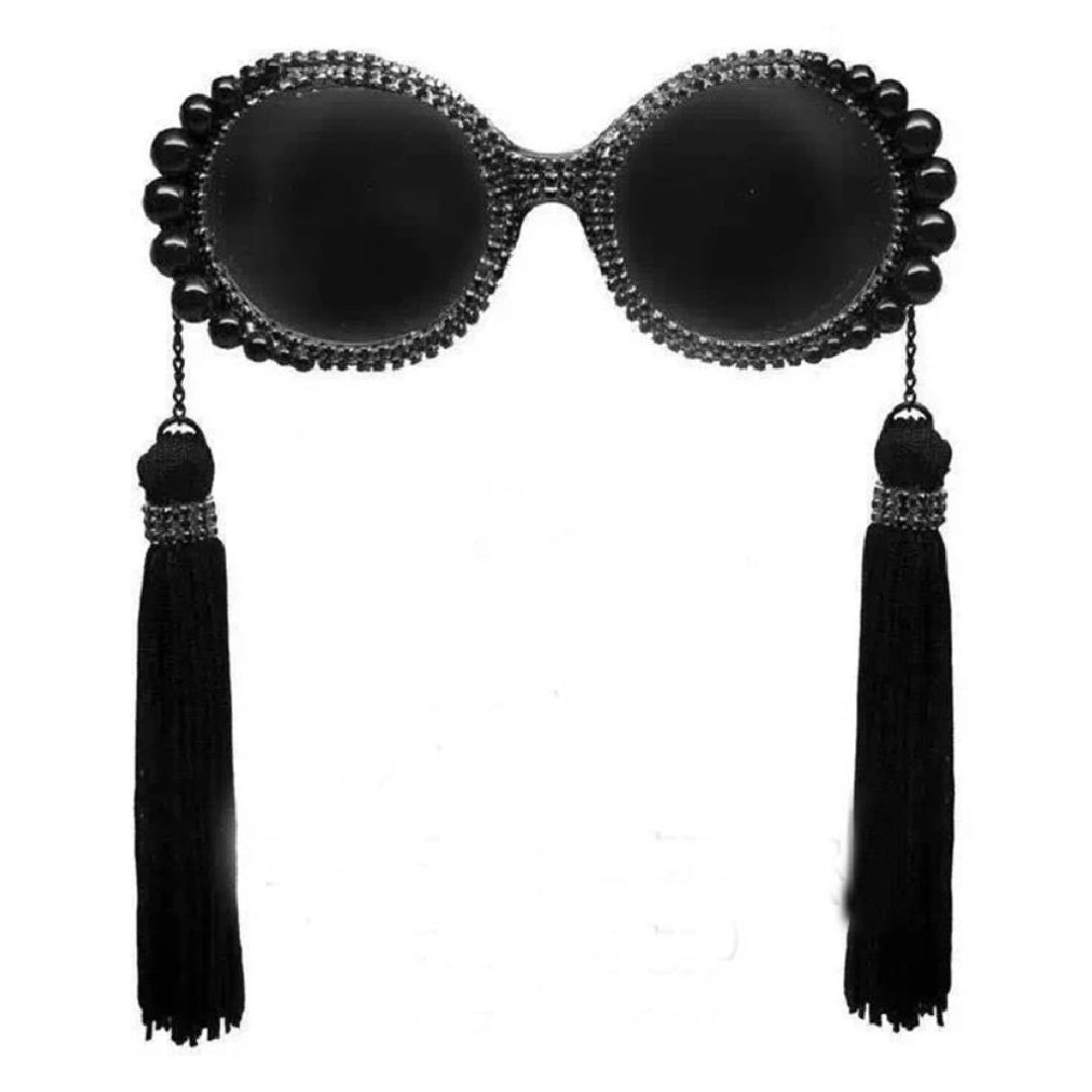 Spectacle- the Tassel Earring Look Beaded Sunglasses