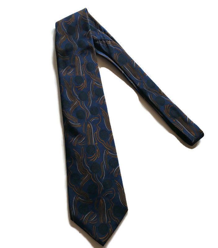 Surrealist Blue Orb an Waves Tie circa 1990s