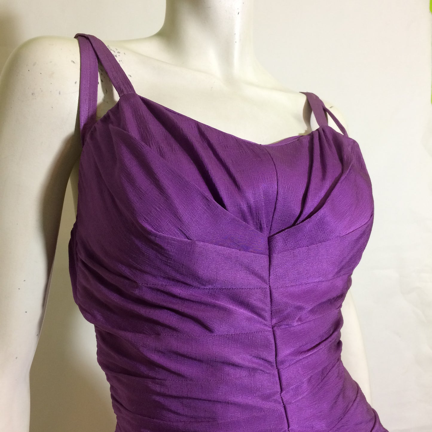 Rose Marie Reid Violet Draped Sheath Swimsuit circa 1950s