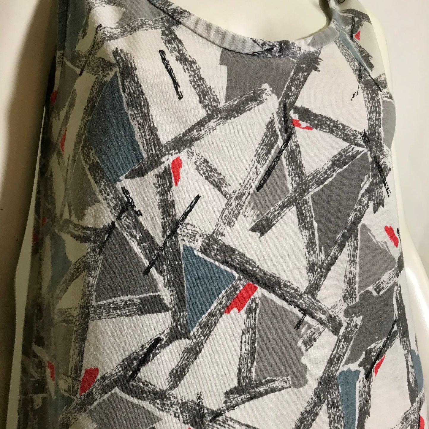 Abstract Art Knit Tank Top Shirt circa 1980s