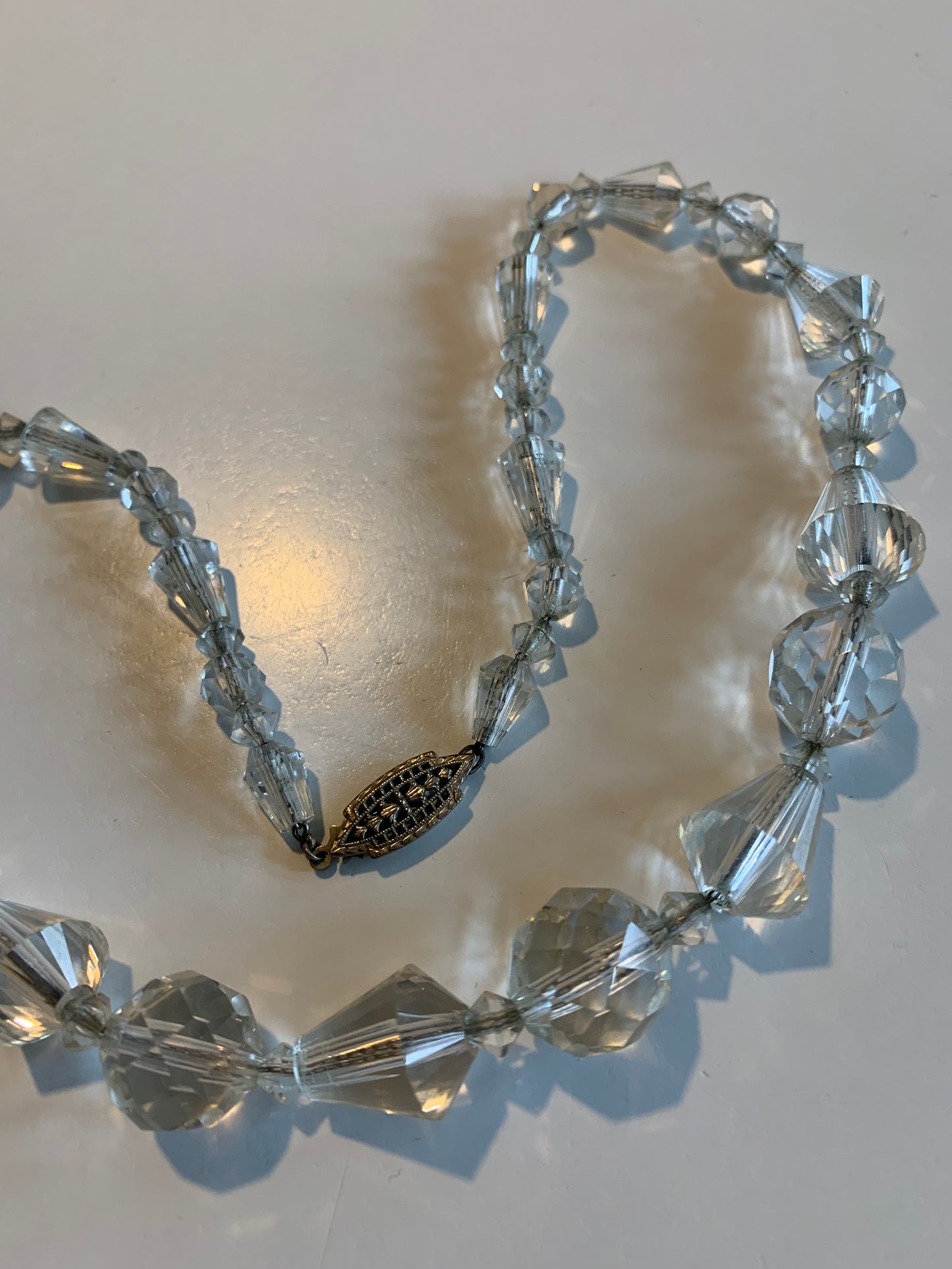 Multishaped Heavy Crystal Choker Necklace circa 1950s