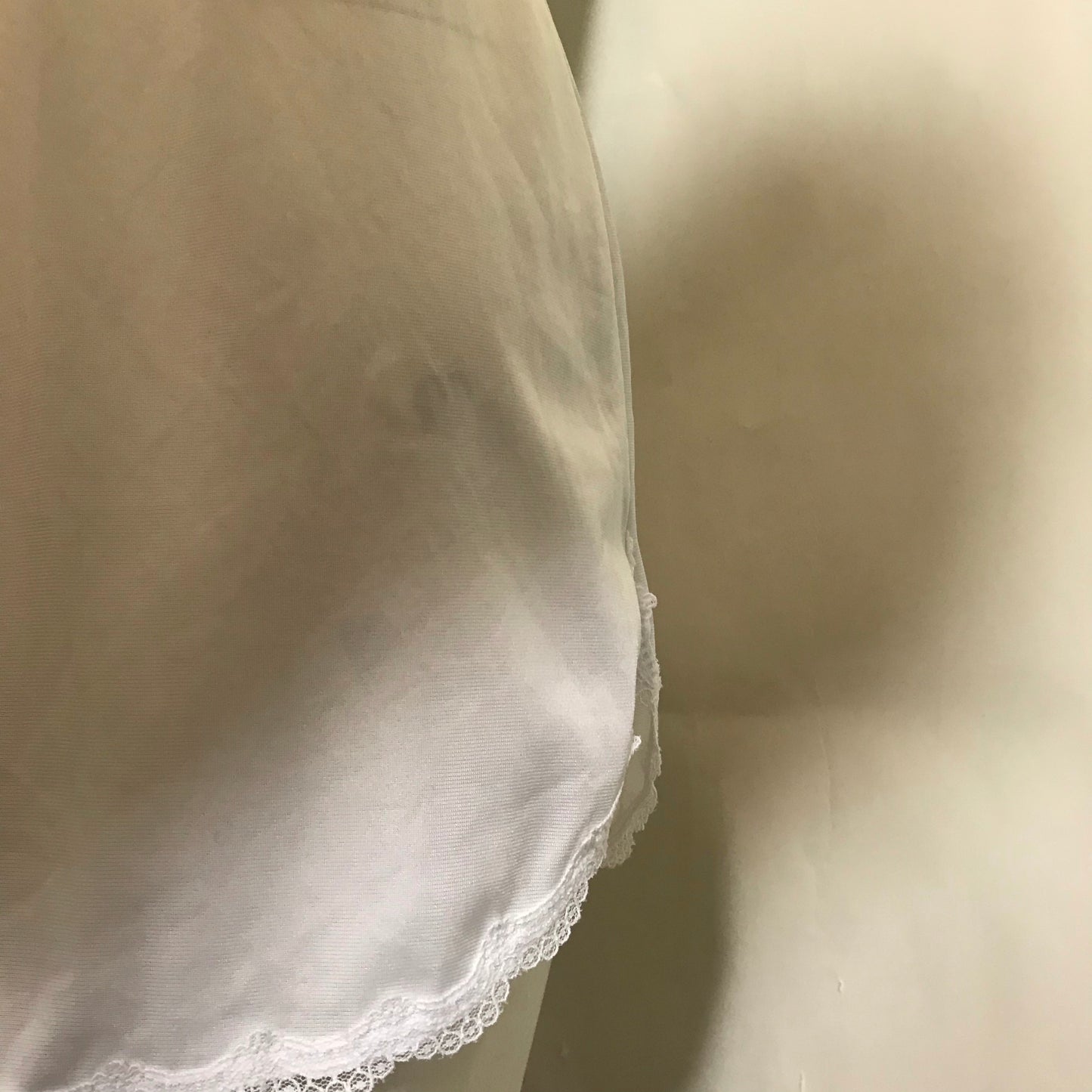 Soft White Nylon Mini Length Half Slip circa 1960s