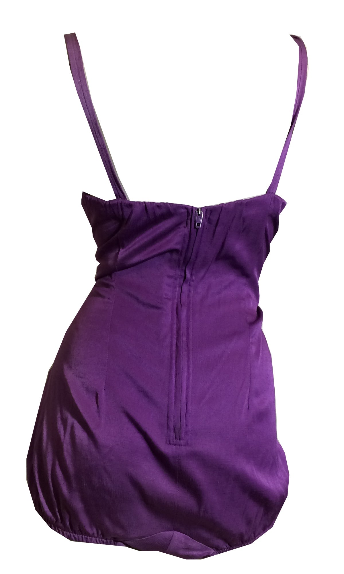 Rose Marie Reid Violet Draped Sheath Swimsuit circa 1950s