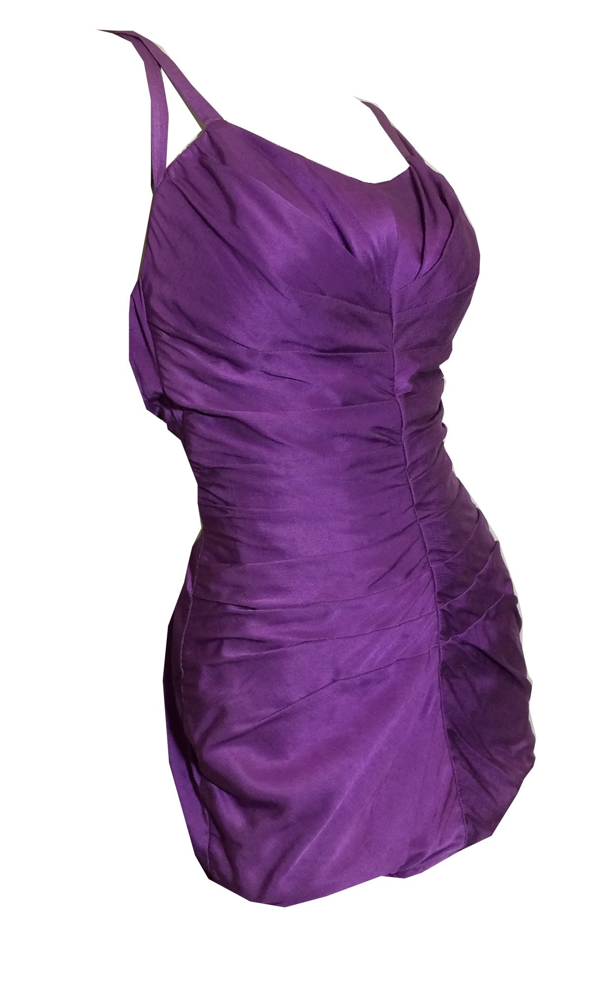 Rose Marie Reid Violet Draped Sheath Swimsuit circa 1950s