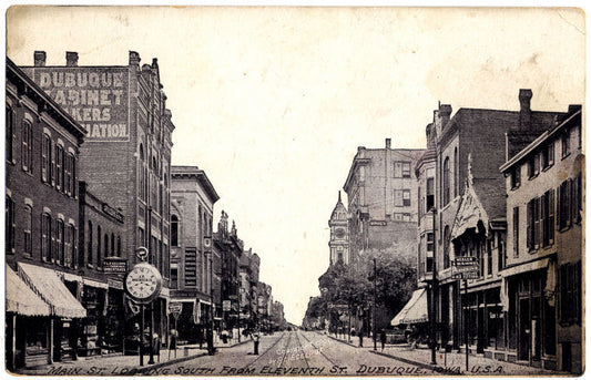 dubuque iowa postcard main street early 1900s