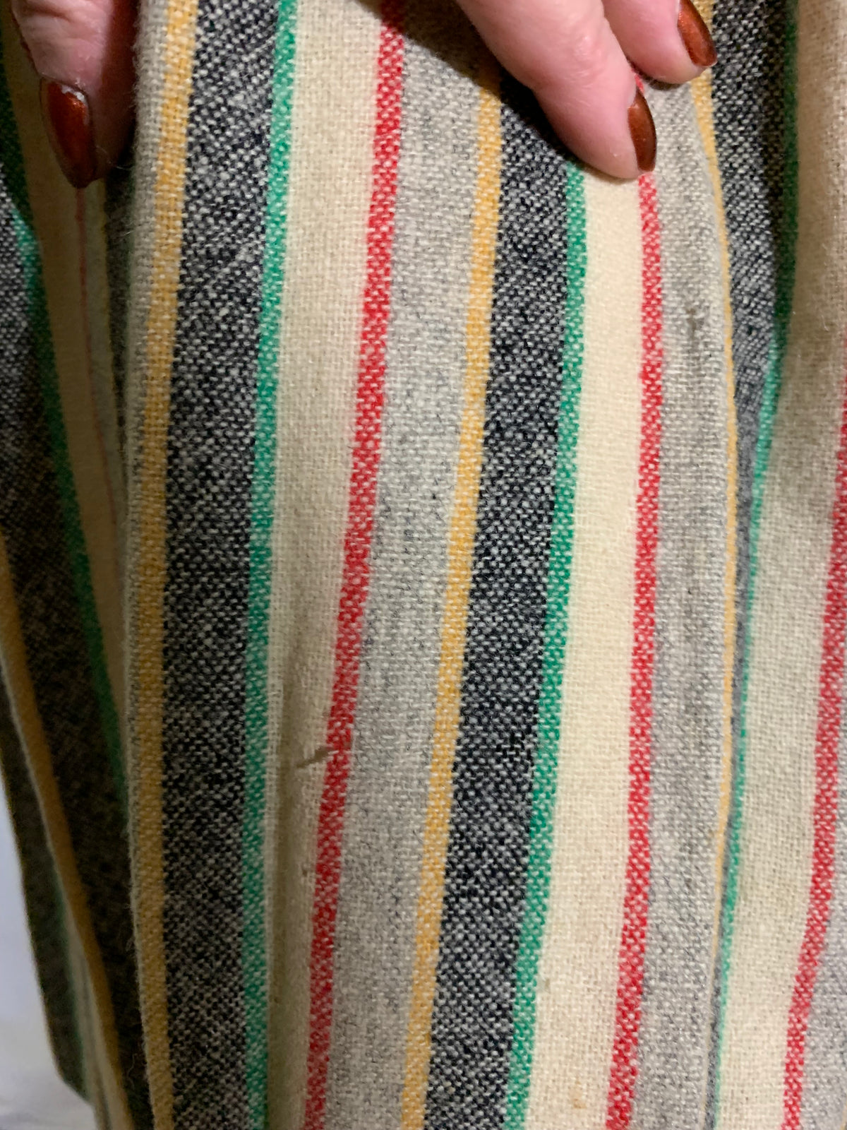 Preppy Striped Wool Bobby Soxer Skirt circa 1940s