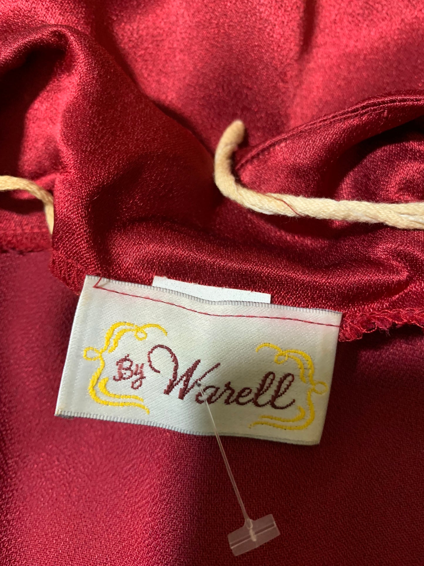 Deep Wine Satin Jumpsuit with Surplice Bodice circa 1980s