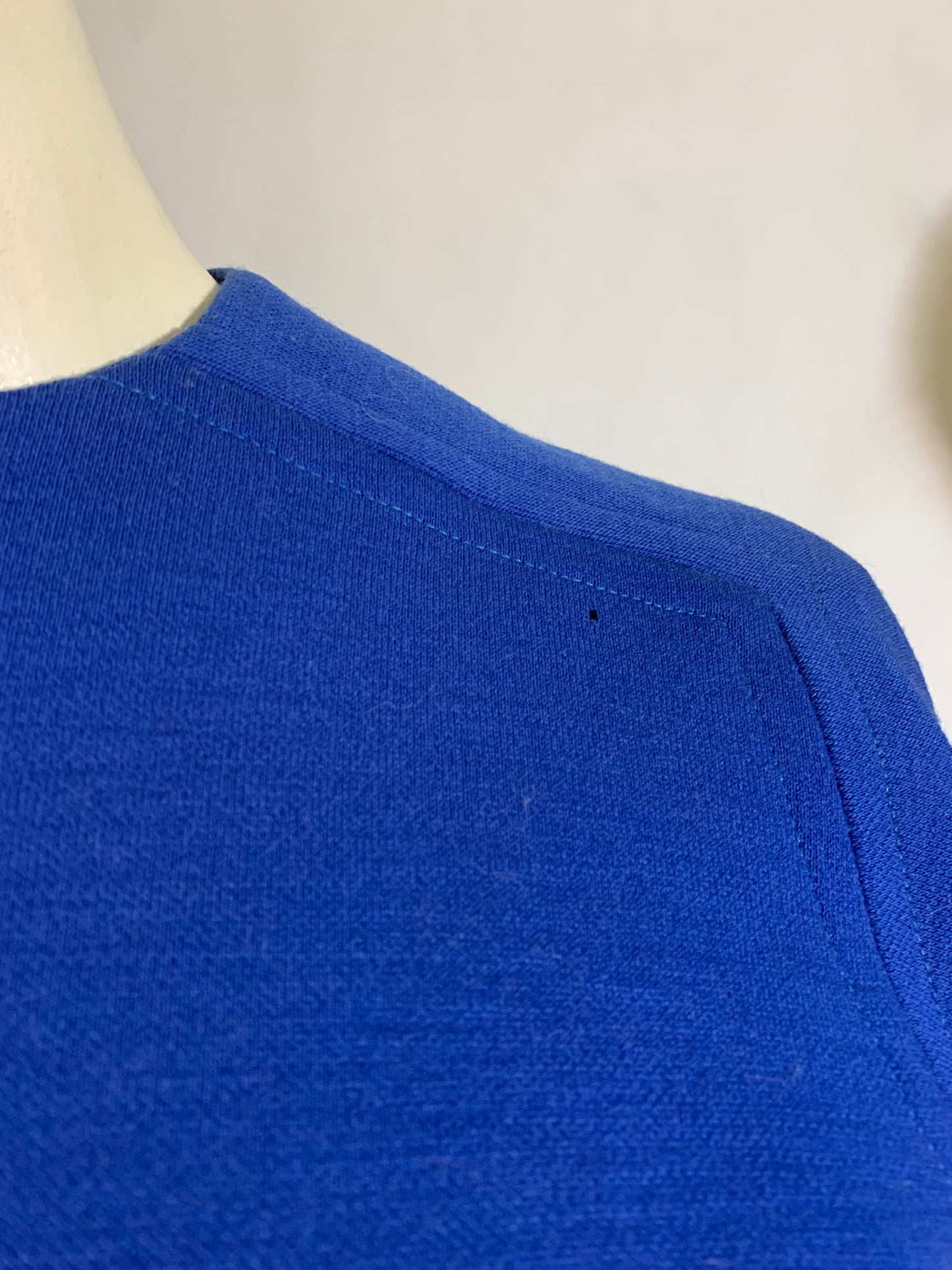Bold Blue Knit Wool Classic Dres with Belt circa 1960s