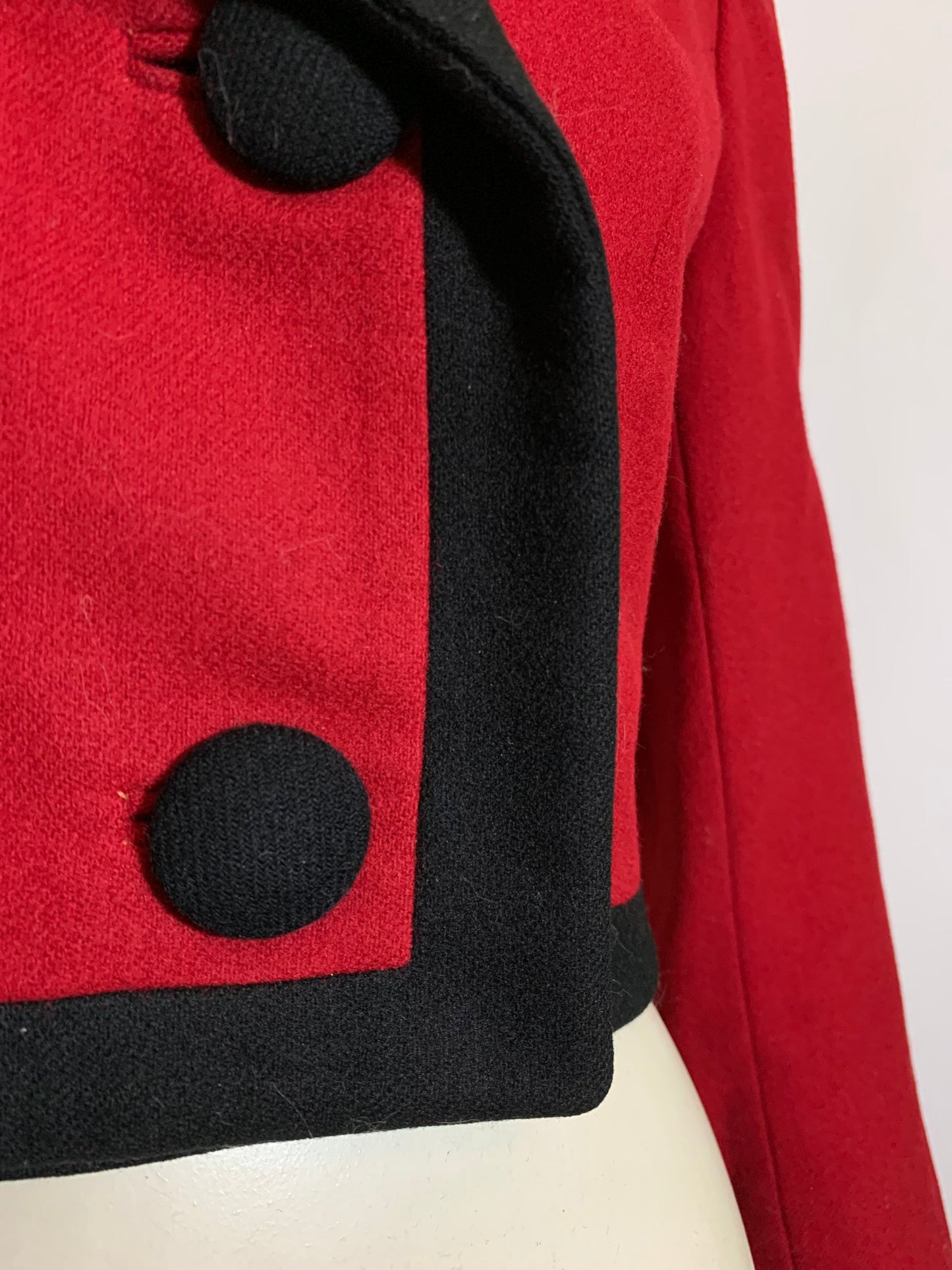 Tin Soldier Red and Black Cropped Wool Jacket circa 1960s