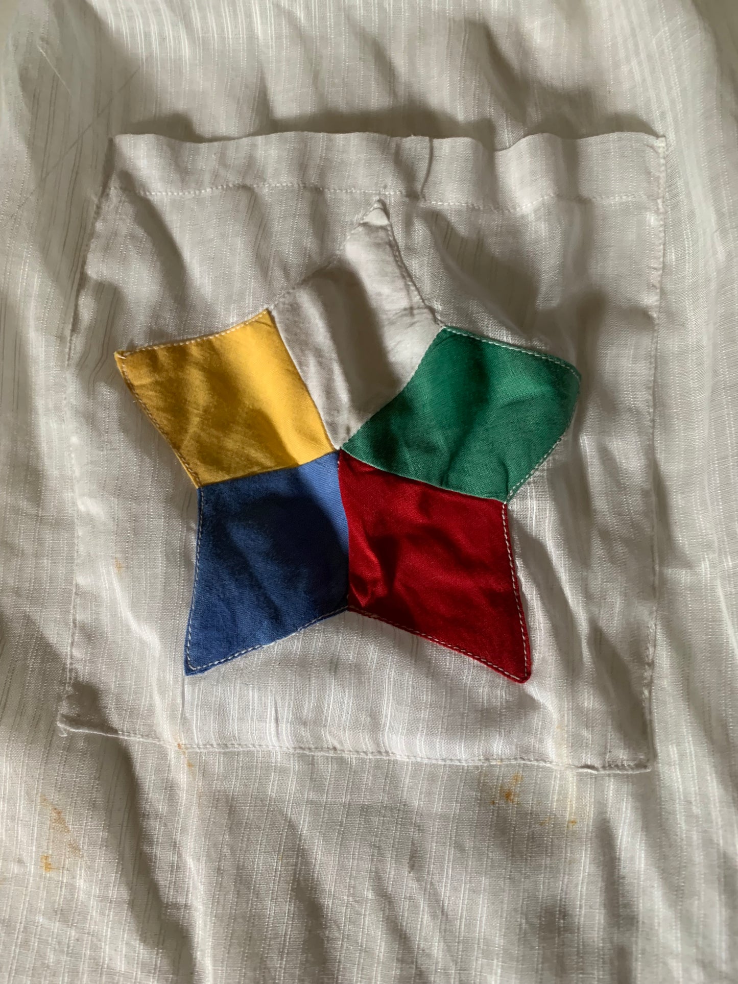 Masonic Star Colorblocked Waist Apron circa 1930s
