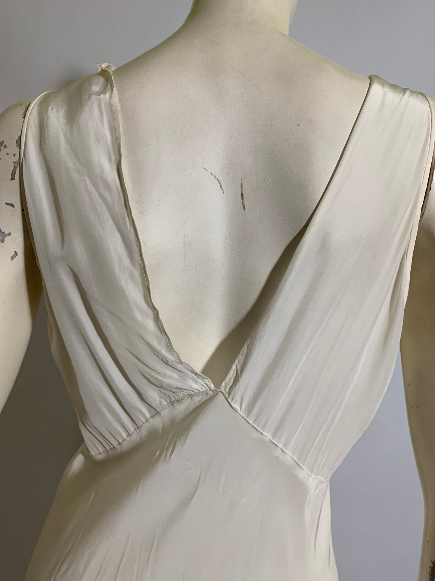 White Rayon Bias Cut Nightgown circa 1930s