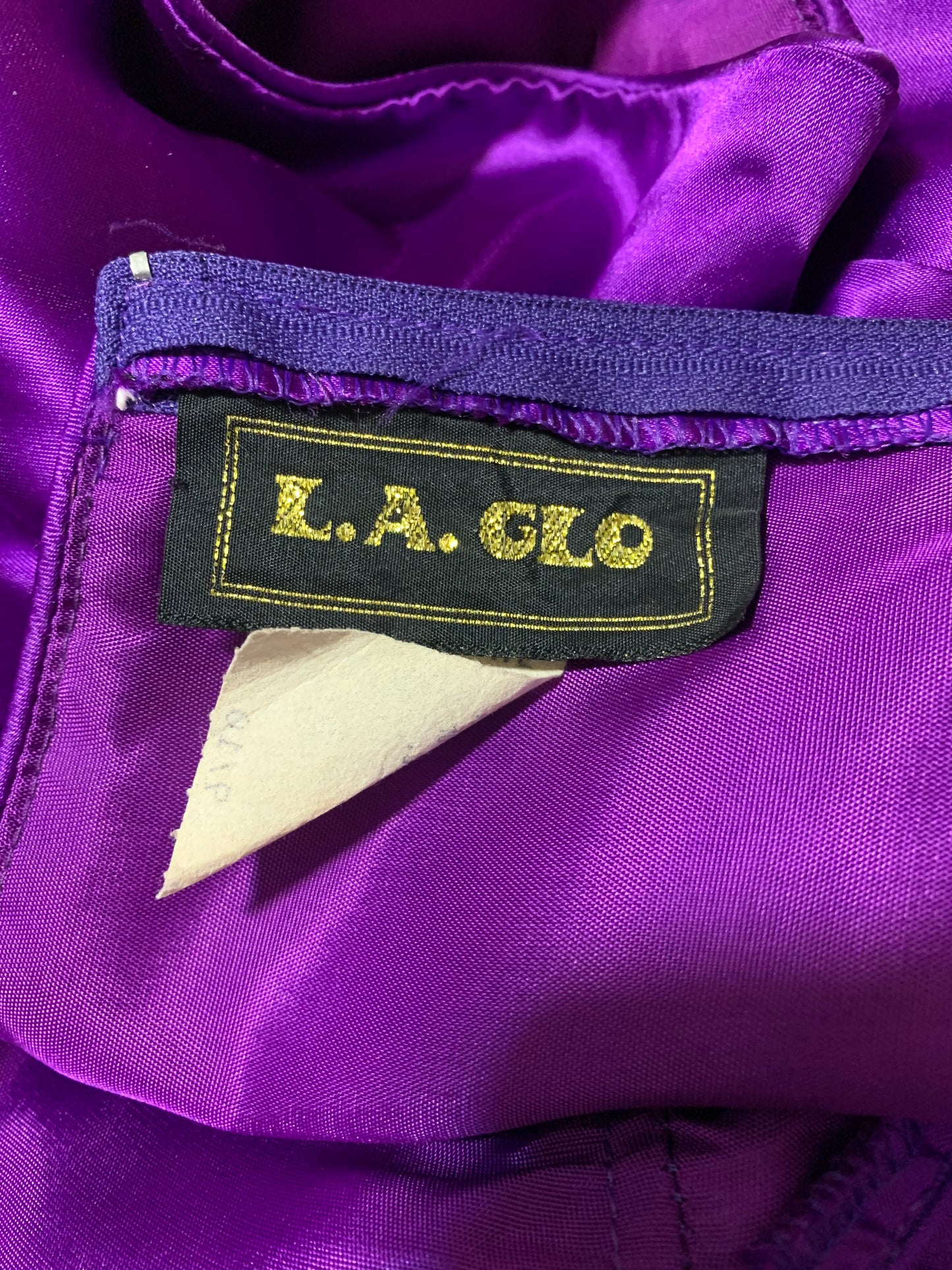 Royal Purple Ruched Hip Cocktail Dress circa 1980s