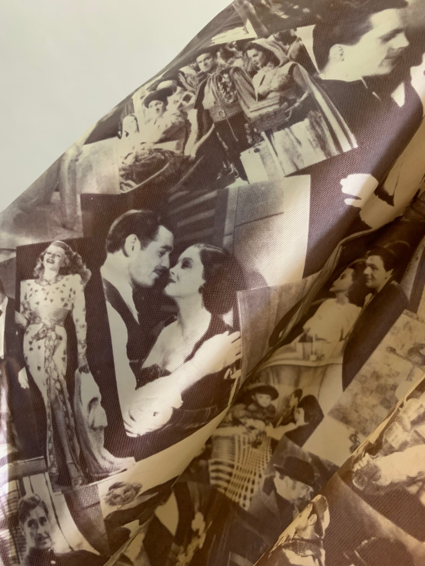 Golden Age of Hollywood Silver Screen Stars Photo Print Vinyl Beauticians Cape circa 1970s