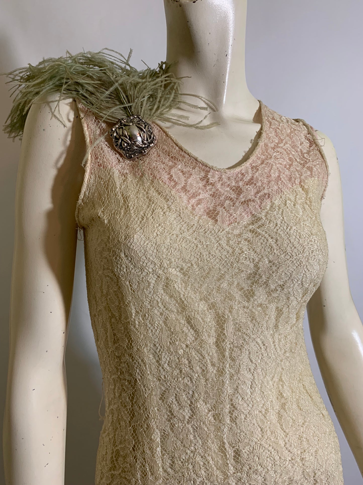 Sleeveless Lace Dress with Jacket circa 1930s