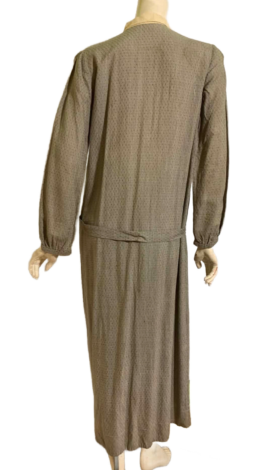 Grey and White Cotton and Lace Tunic Dress circa 1920s