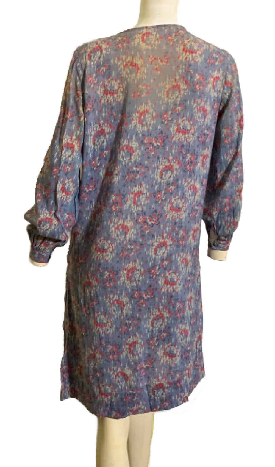 Lavender and Pink Abstract Print Dropped Waist Dress circa 1920s