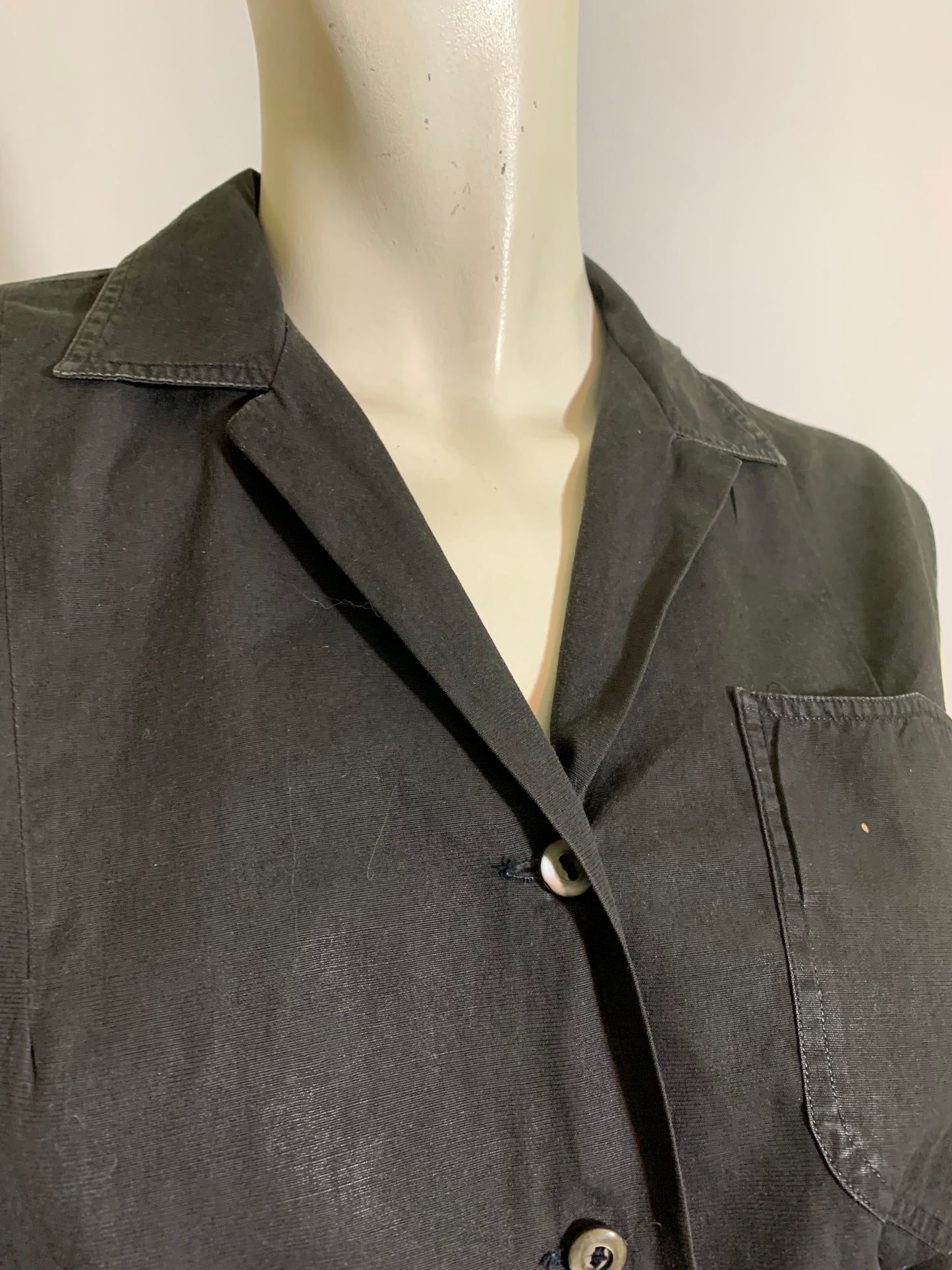 Black Sleeveless Cotton Blouse circa 1960s