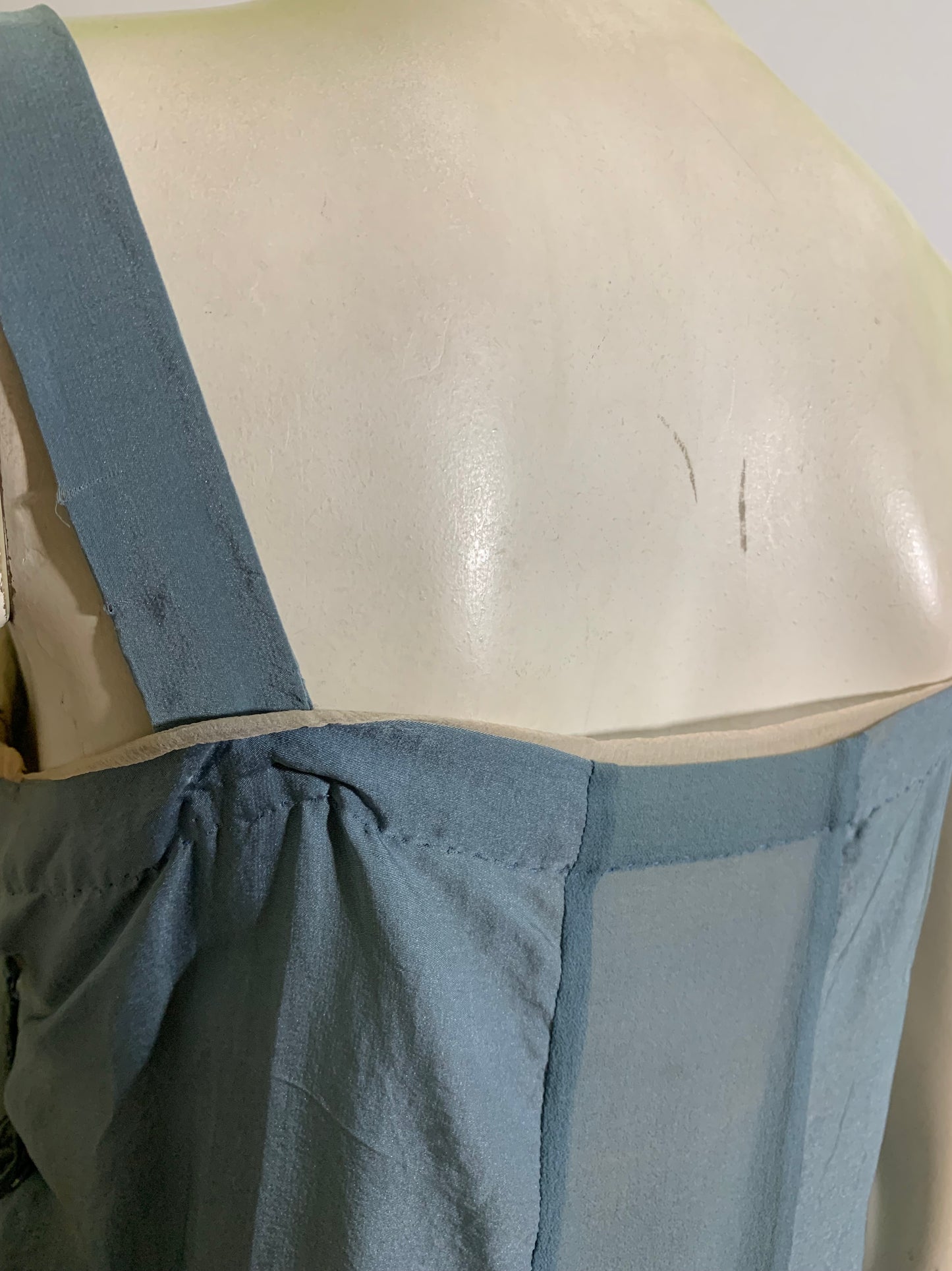 Soft Sky Blue Silk Beaded Cocktail Dress circa 1920s