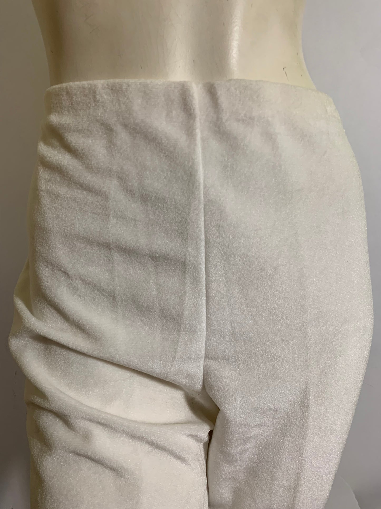Brushed Nylon Pleat Front White Bell Bottom Pants circa 1970s