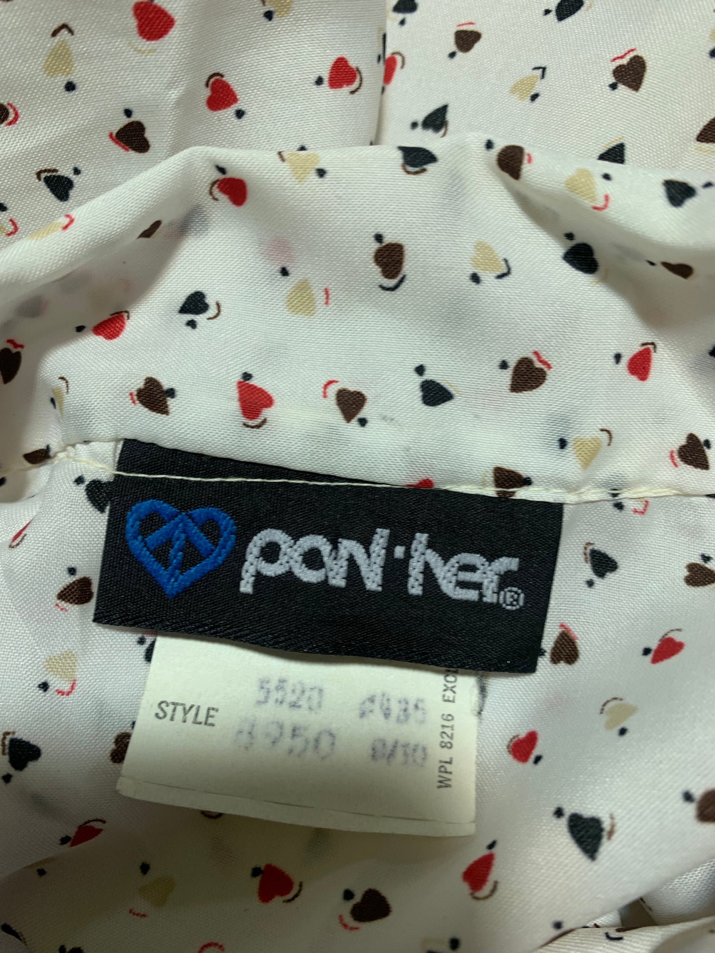 Heart Print Ascot Neckline Button Front Blouse circa 1980s