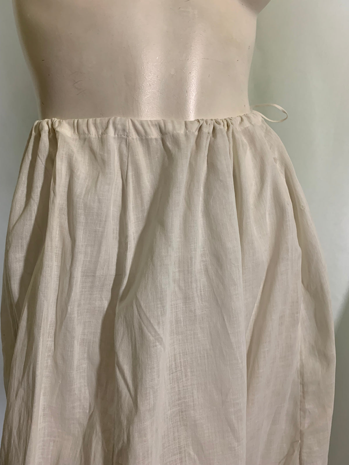 White Cotton Petticoat with Embroidery and Lace Skirt circa 1890s