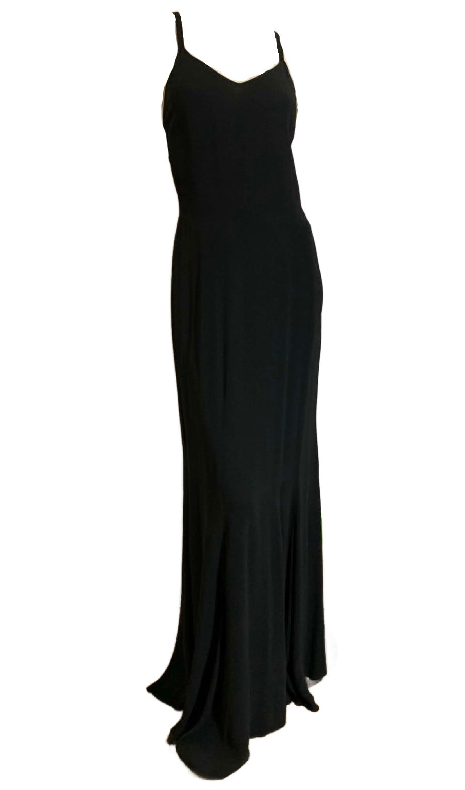 Black vintage evening gown on a white background