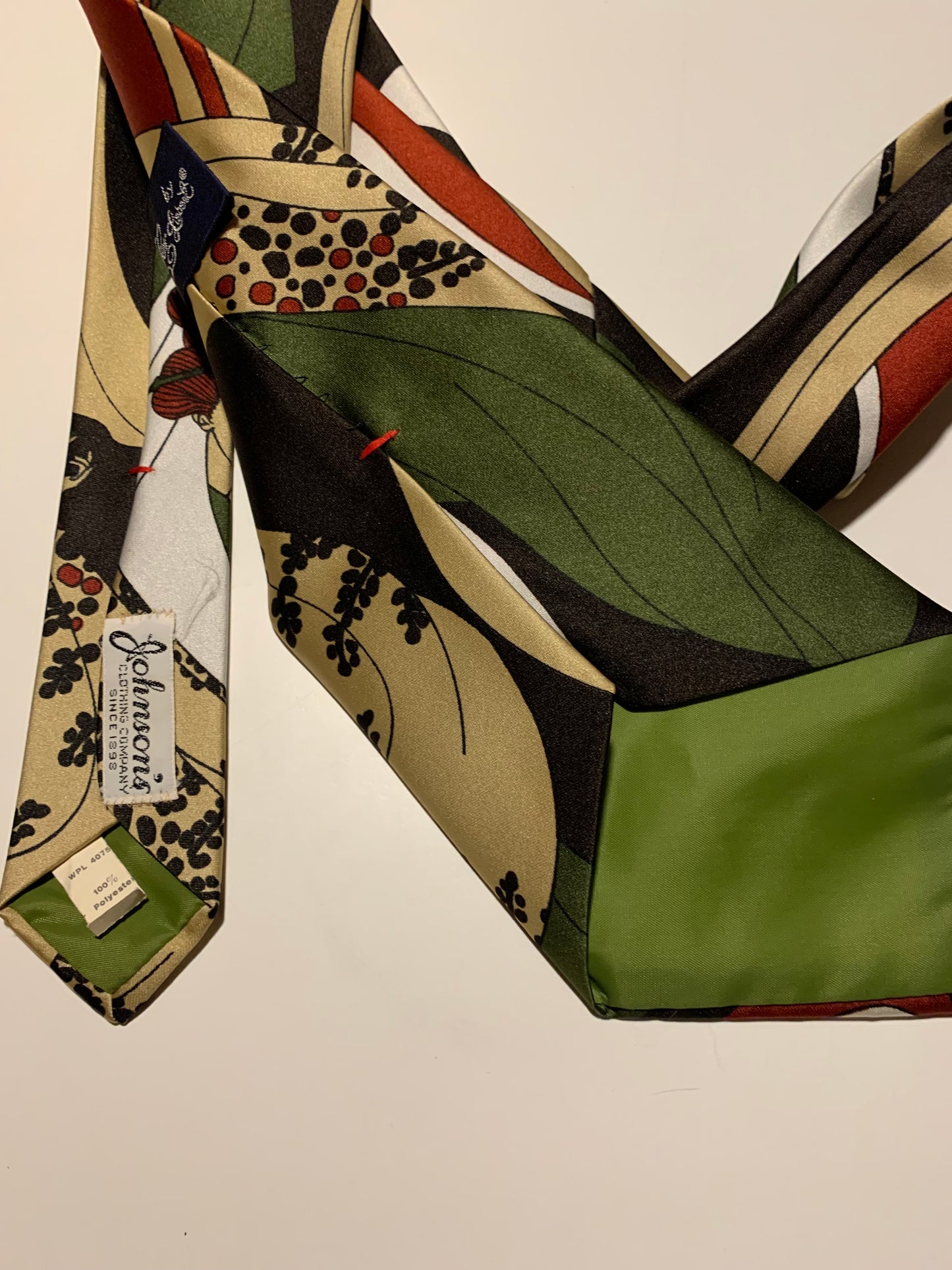 Colorful Geisha Design Men's Tie circa 1970s