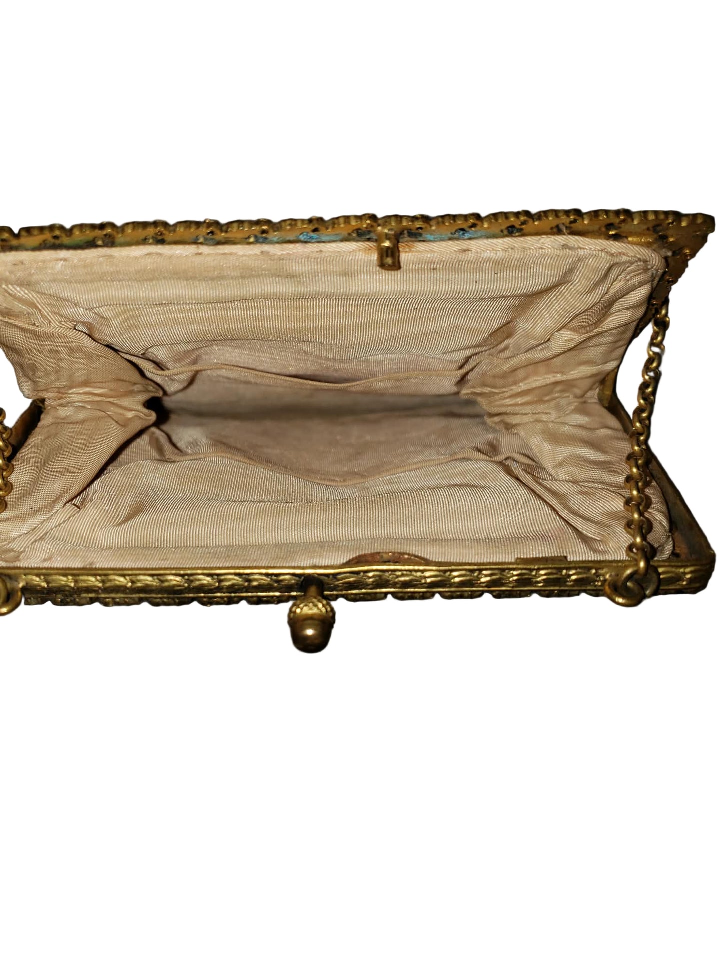 Figural Design Petit Point French Style Velvet Handbag circa 1940s