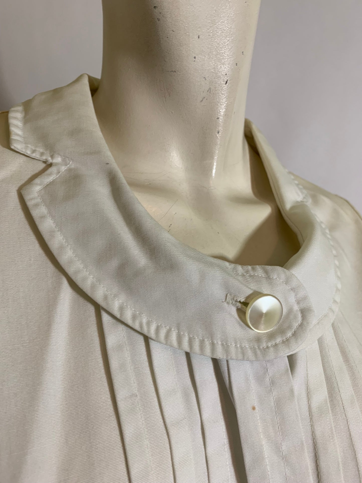 White Poplin Button Front Nurse Uniform circa 1960s
