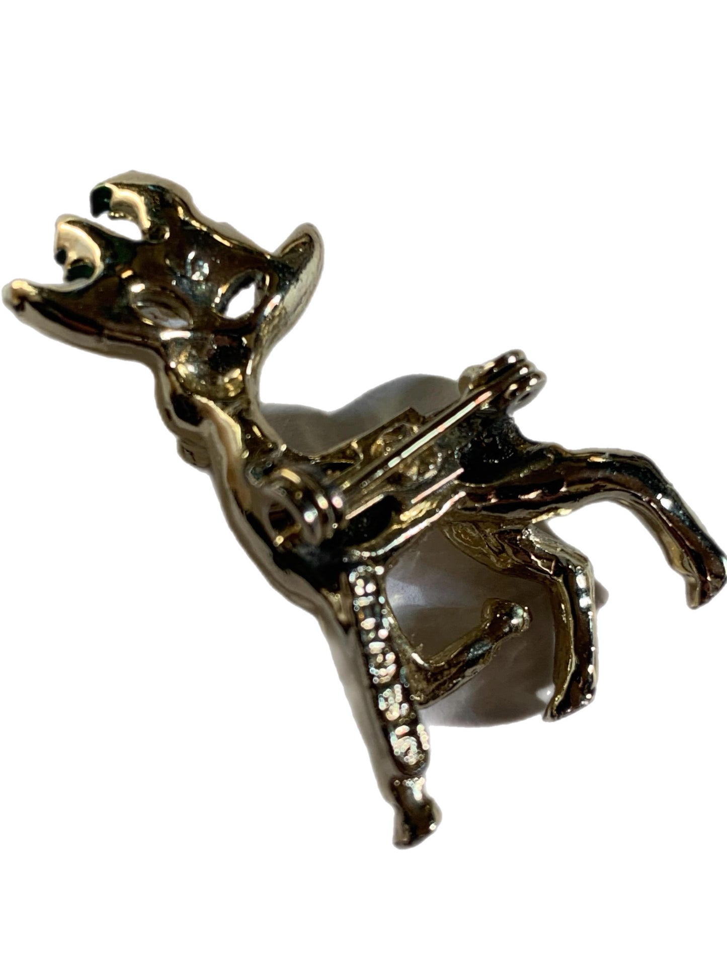 Holly Topped Reindeer Small Brooch circa 1960s